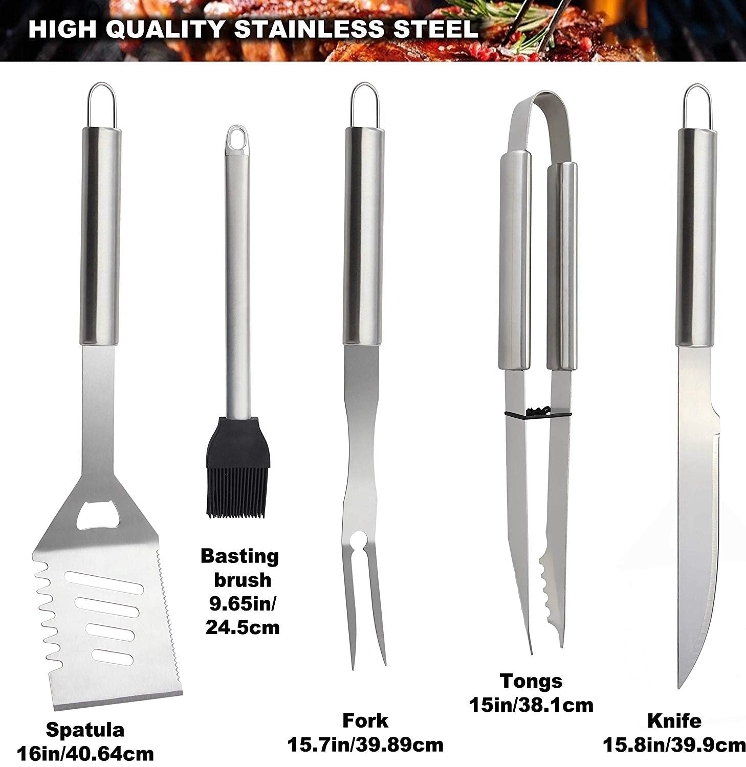Royallure Stainless Steel BBQ Tool Set with Aluminum Case - Complete Grill Utensils 2