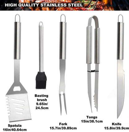 Royallure Stainless Steel BBQ Tool Set with Aluminum Case - Complete Grill Utensils 2