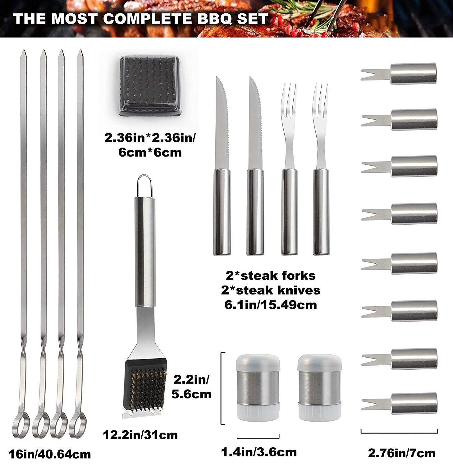 Royallure Stainless Steel BBQ Tool Set with Aluminum Case - Complete Grill Utensils 3