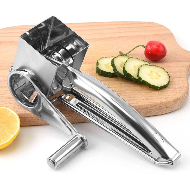 Royallure Stainless Steel Cheese Grater with Handle & 3 Interchangeable Cutters 3