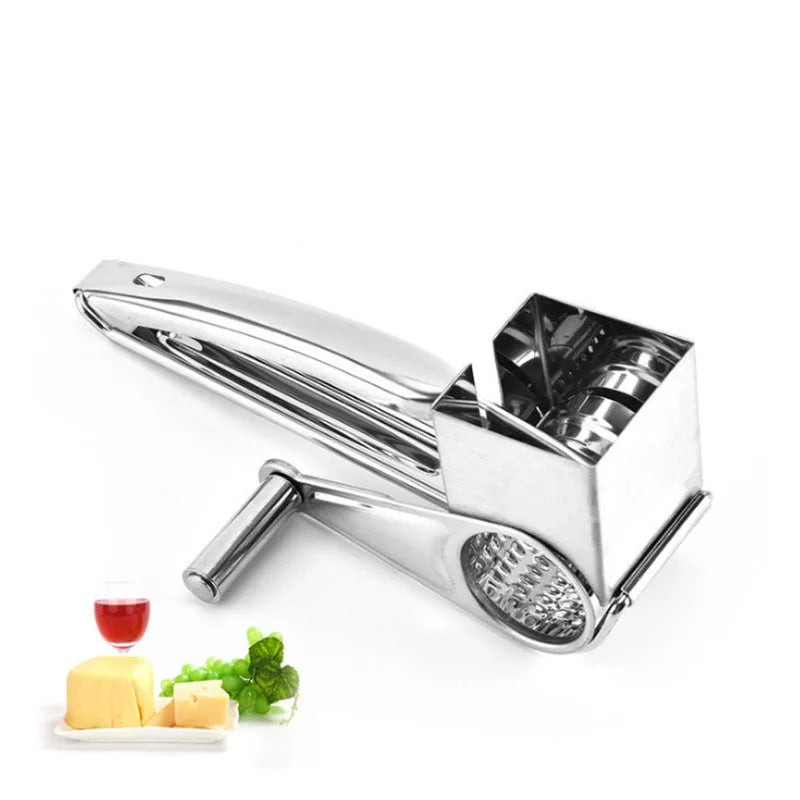 Royallure Stainless Steel Cheese Grater with Handle & 3 Interchangeable Cutters 5