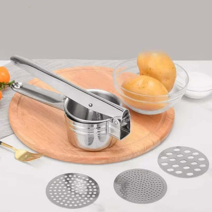 Royallure Stainless Steel Potato Ricer with 3 Discs – Ergonomic Potato Press for Smooth Mashed Potatoes and Baby Food 2