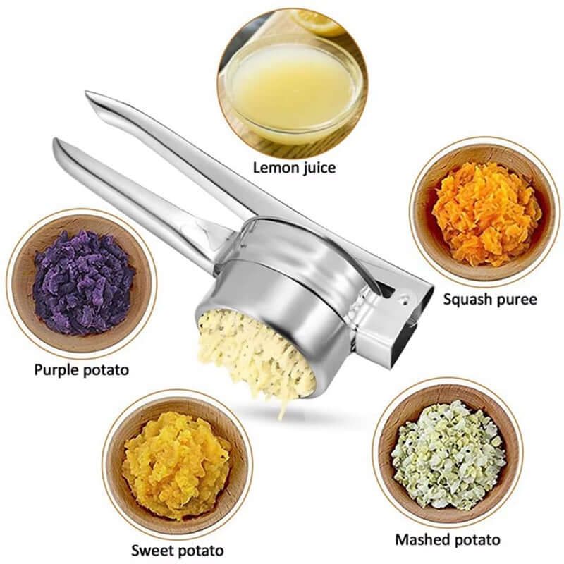 Royallure Stainless Steel Potato Ricer with 3 Discs – Ergonomic Potato Press for Smooth Mashed Potatoes and Baby Food 3