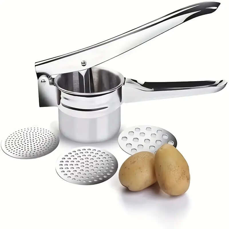 Royallure Stainless Steel Potato Ricer with 3 Discs – Ergonomic Potato Press for Smooth Mashed Potatoes and Baby Food 6
