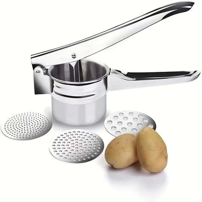 Royallure Stainless Steel Potato Ricer with 3 Discs – Ergonomic Potato Press for Smooth Mashed Potatoes and Baby Food 6
