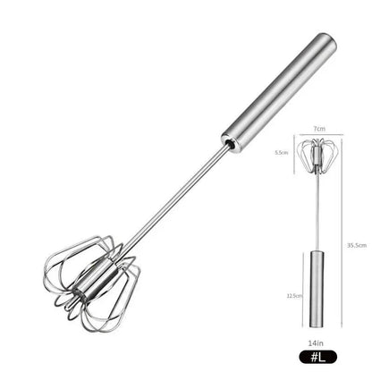 Royallure Stainless Steel Semi-Automatic Whisk Blender – 10/12/14 Inch Egg Beater and Milk Frother for Effortless Mixing 7