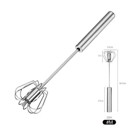 Royallure Stainless Steel Semi-Automatic Whisk Blender – 10/12/14 Inch Egg Beater and Milk Frother for Effortless Mixing 8