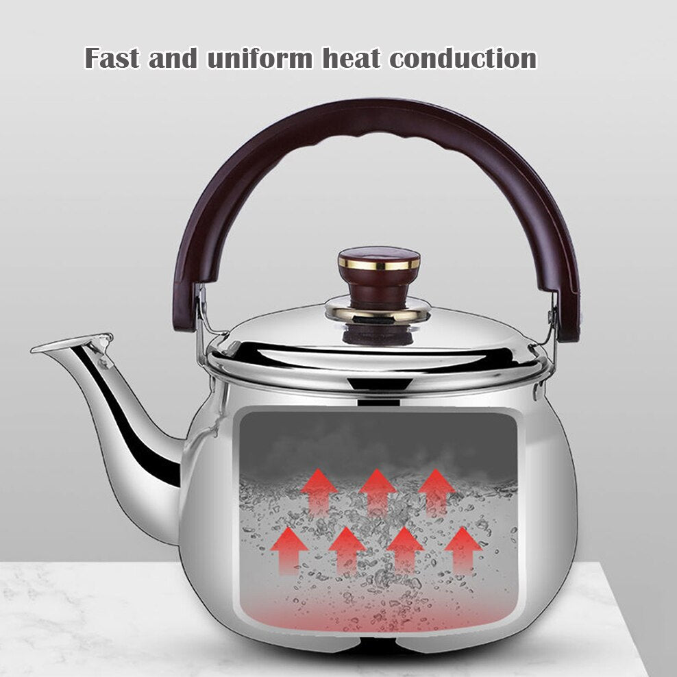 Royallure Stainless Steel Whistling Tea Kettle with Ergonomic Handle and Large Capacity 6
