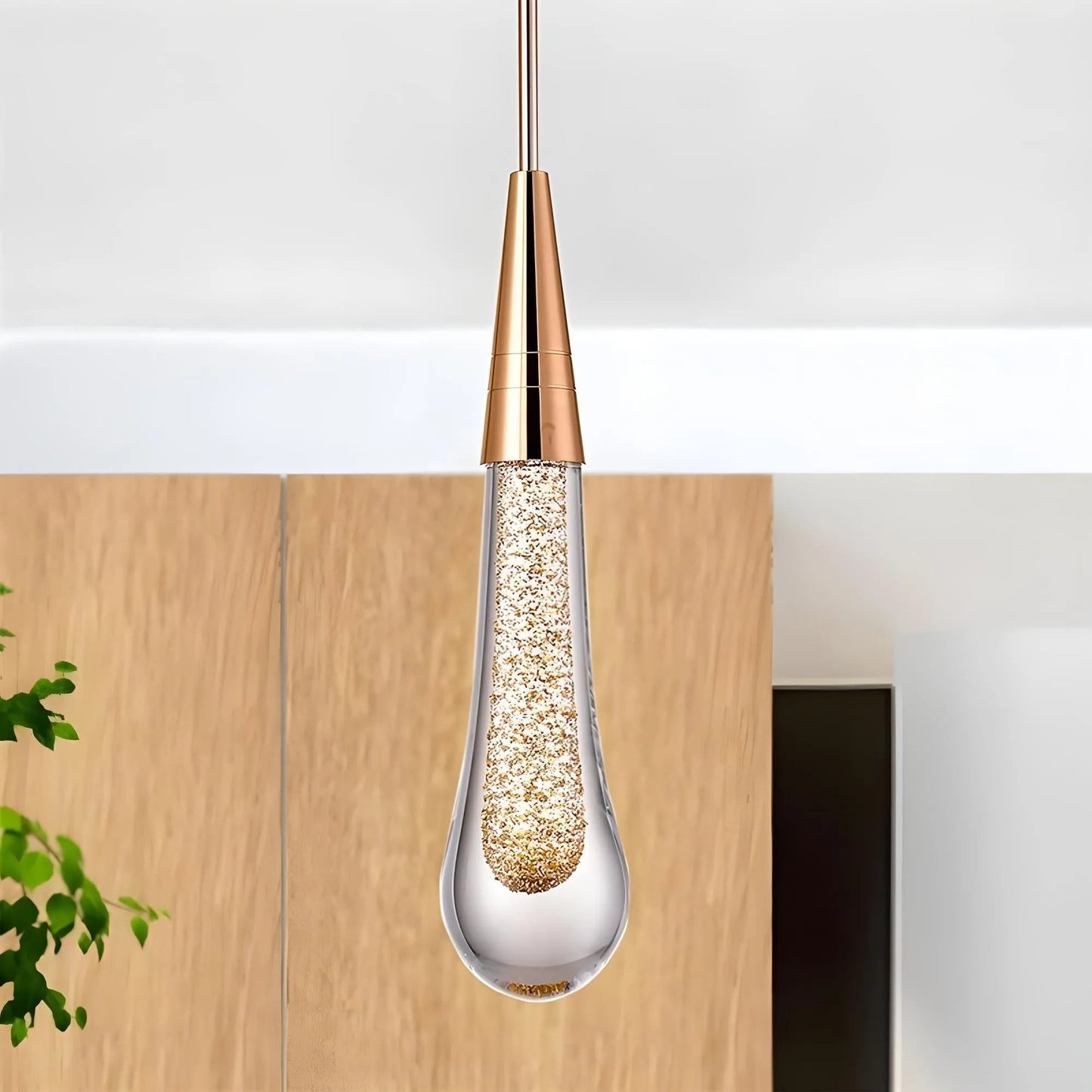 Royallure Teardrop Glass Pendant Light for Kitchen and Living Room Illumination 8