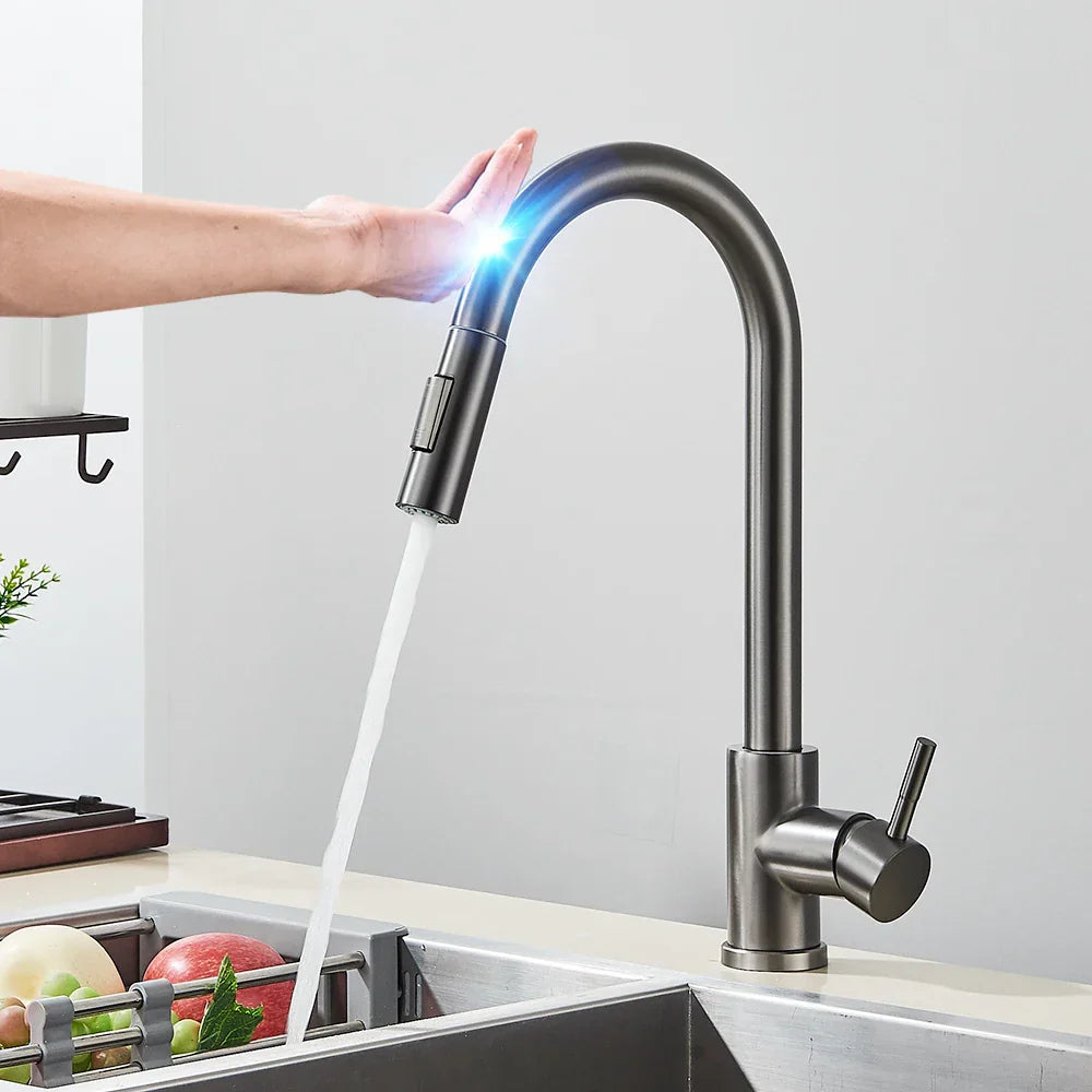 Royallure Touch Sensor Kitchen Faucet with Pull-Out Sprayer – Brushed Nickel Finish, Single-Hole Installation 2