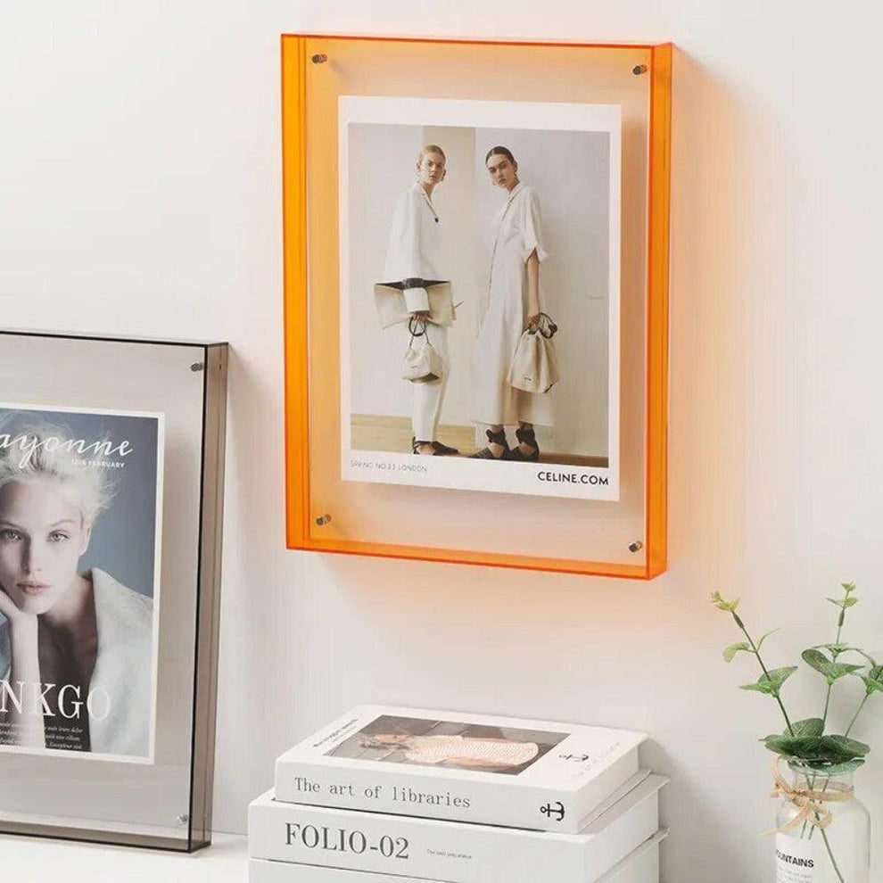 Royallure Transparent Acrylic Floating Photo Frame with Color Accents ...