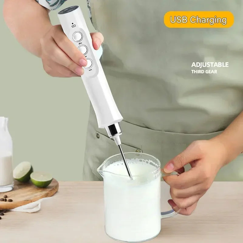 Royallure USB Rechargeable Handheld Milk Frother with 3 Speed Settings - Perfect for Lattes, Cappuccinos, and Hot Chocolate 1