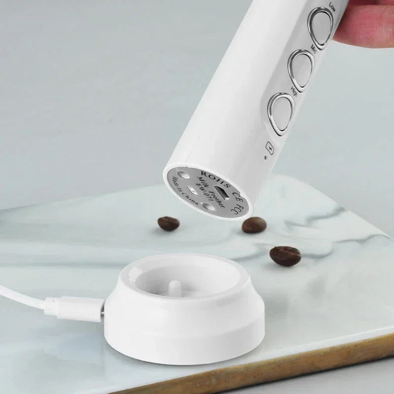 Royallure USB Rechargeable Handheld Milk Frother with 3 Speed Settings - Perfect for Lattes, Cappuccinos, and Hot Chocolate 3