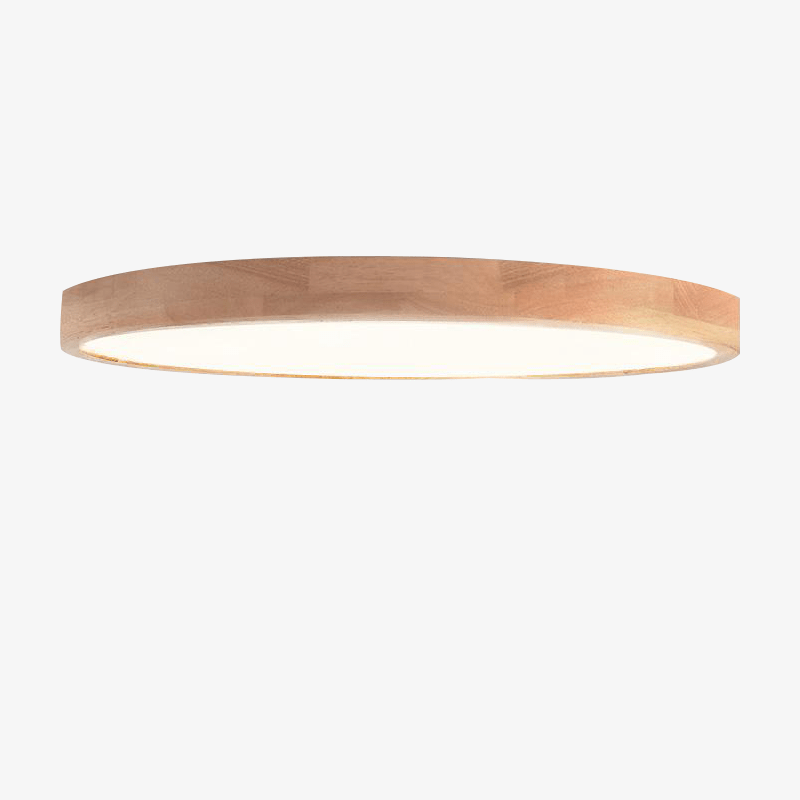 Royallure Ultra Flat LED Flush Mount Ceiling Light with Natural Wood Finish 0