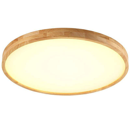 Royallure Ultra Flat LED Flush Mount Ceiling Light with Natural Wood Finish 2