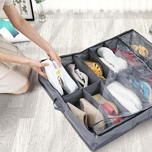 Royallure Under-Bed Shoe Storage Bags - 2 Pack Shoe Organizer for 24 Pairs with Zippered Cover, Dust Protection, Space-Saving Design 3