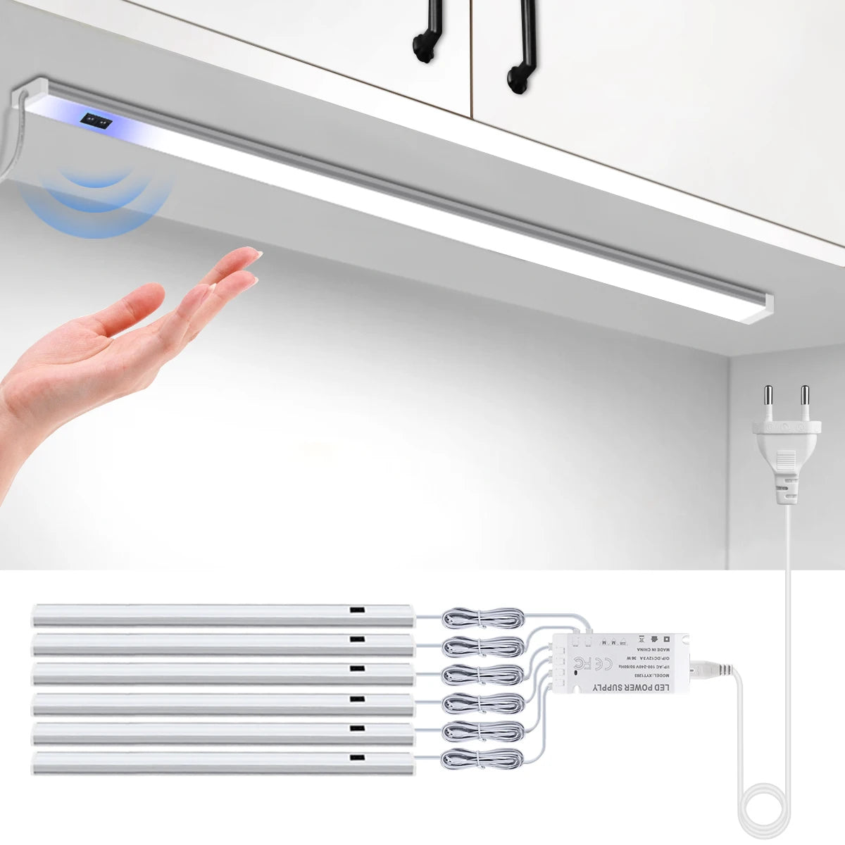 Royallure Under Cabinet LED Lighting with Hand Scan Motion Sensor, Energy-Efficient Kitchen Light 1