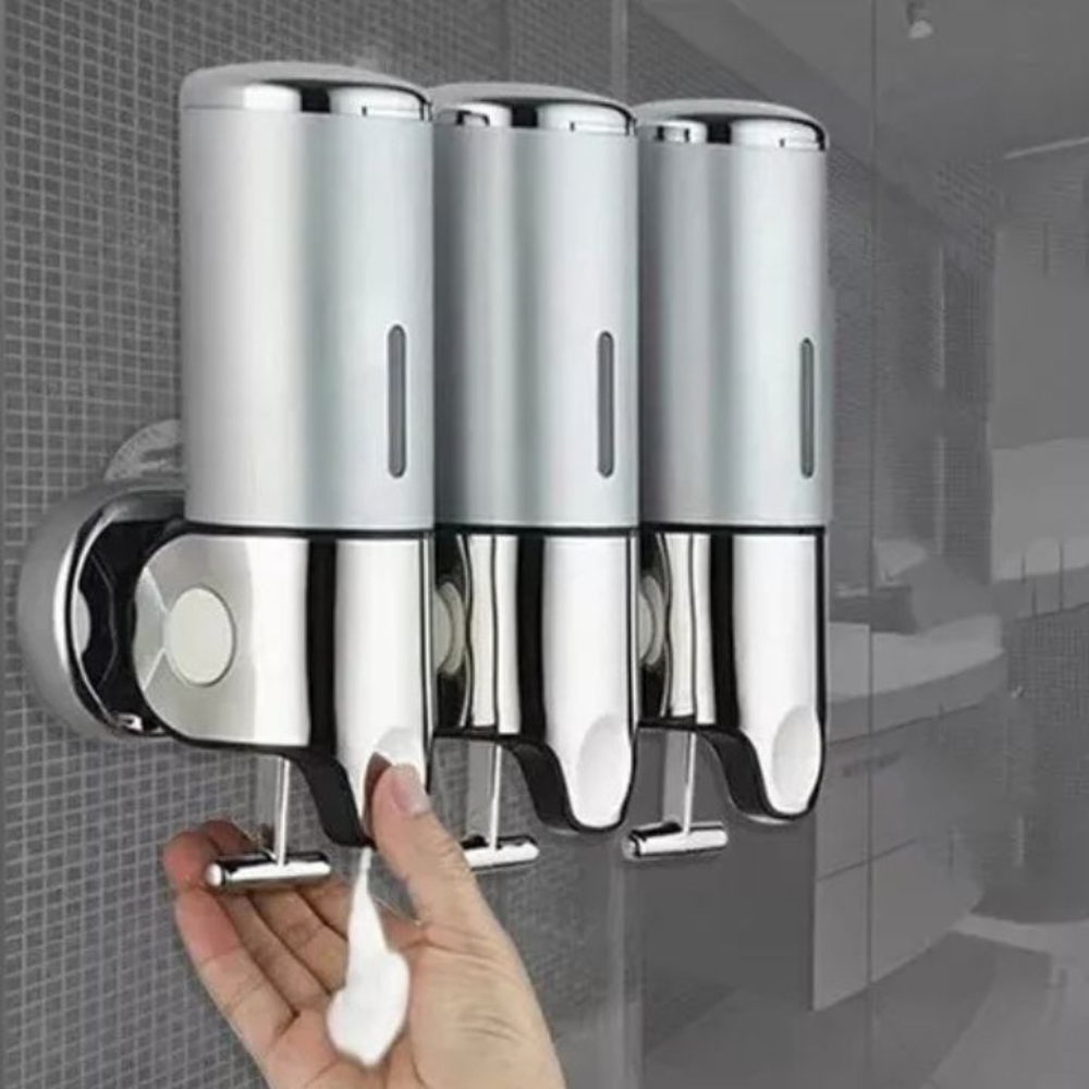 Royallure Wall-Mounted Soap Dispenser Set - Modern Hand Soap and Shampoo Storage 0