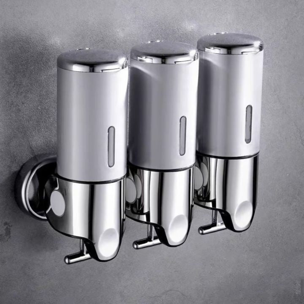Royallure Wall-Mounted Soap Dispenser Set - Modern Hand Soap and Shampoo Storage 3