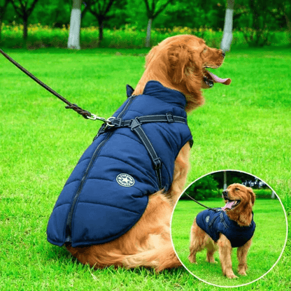 Royallure Waterproof Dog Coat for Winter with Sherpa-Fleece Lining and Integrated Harness – Reflective Stripes for Safety 2