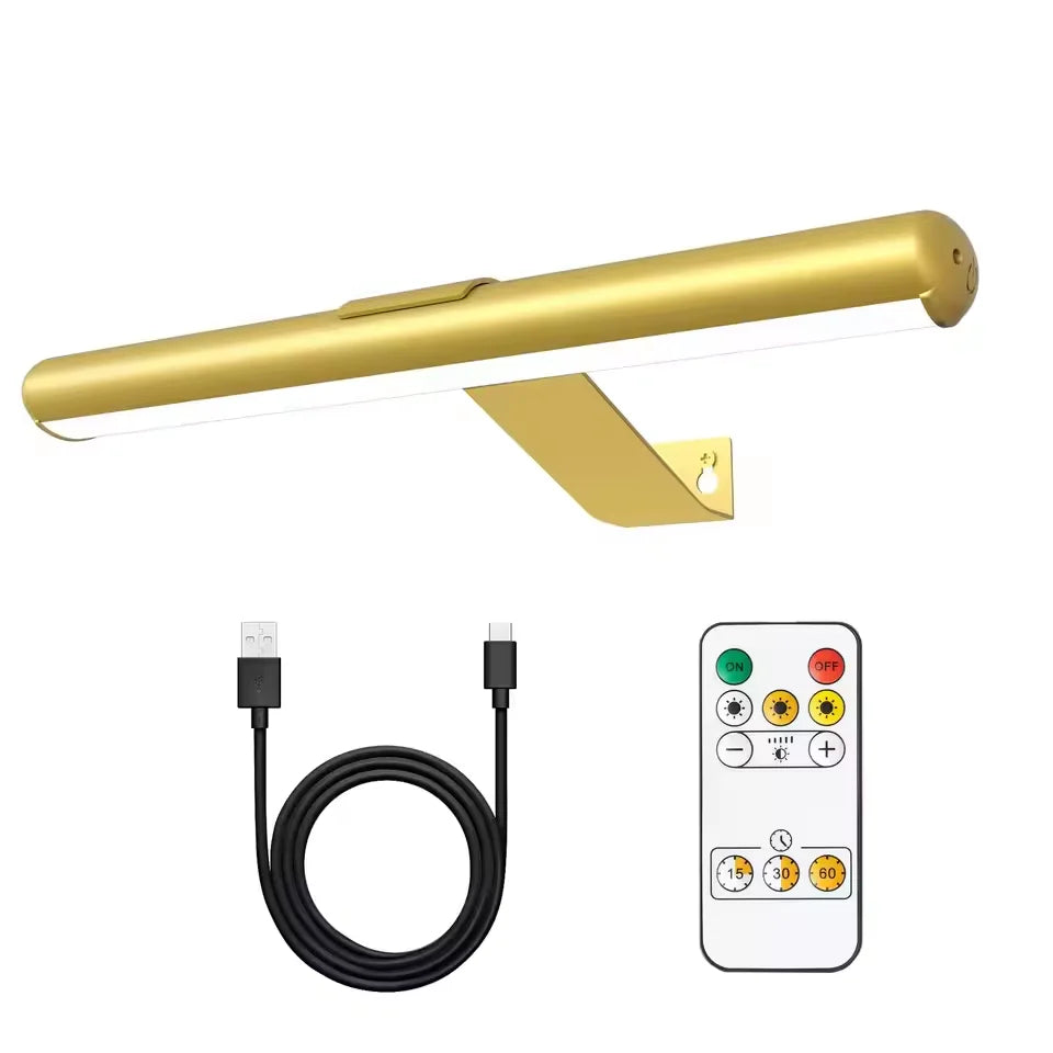 Royallure Wireless Wall Lamp with Remote Control – Rechargeable Sconce Light for Art Display, Gold Finish, Adjustable Color Temperature 6