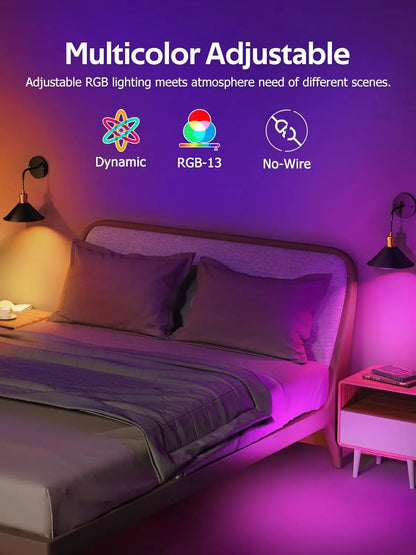Royallure Wireless Wall Sconce Set of 2 with Remote Control – Dimmable RGB Wall Lights with Timer & Memory Function 1