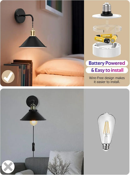 Royallure Wireless Wall Sconce Set of 2 with Remote Control – Dimmable RGB Wall Lights with Timer & Memory Function 3