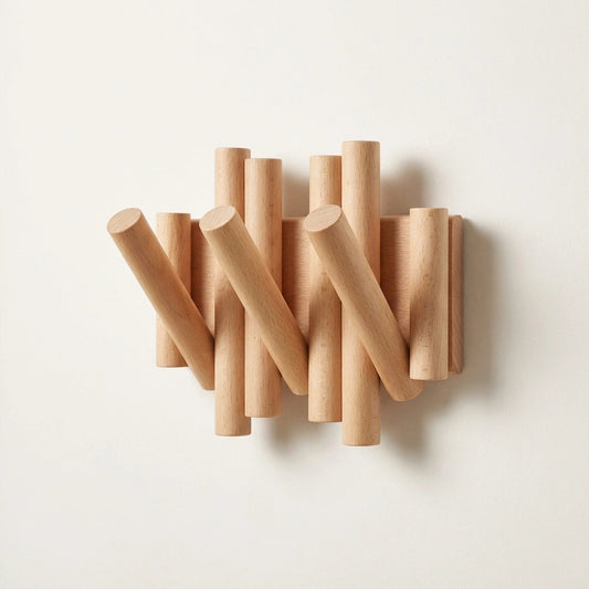 Royallure Wooden Coat Hooks for Wall - Stylish Flip Down Key Hooks for Organization 0