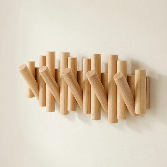 Royallure Wooden Coat Hooks for Wall - Stylish Flip Down Key Hooks for Organization - Royale Basic