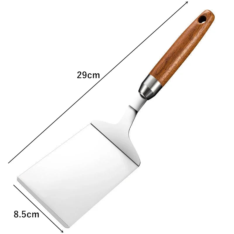 Royallure Wooden Cooking Spatula – Durable Stainless Steel Egg Spatula for Flipping Pancakes, Steaks, and More 6
