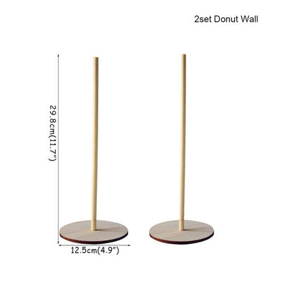 Royallure Wooden Donut Stand and Holder for Displaying Donuts and Desserts 5