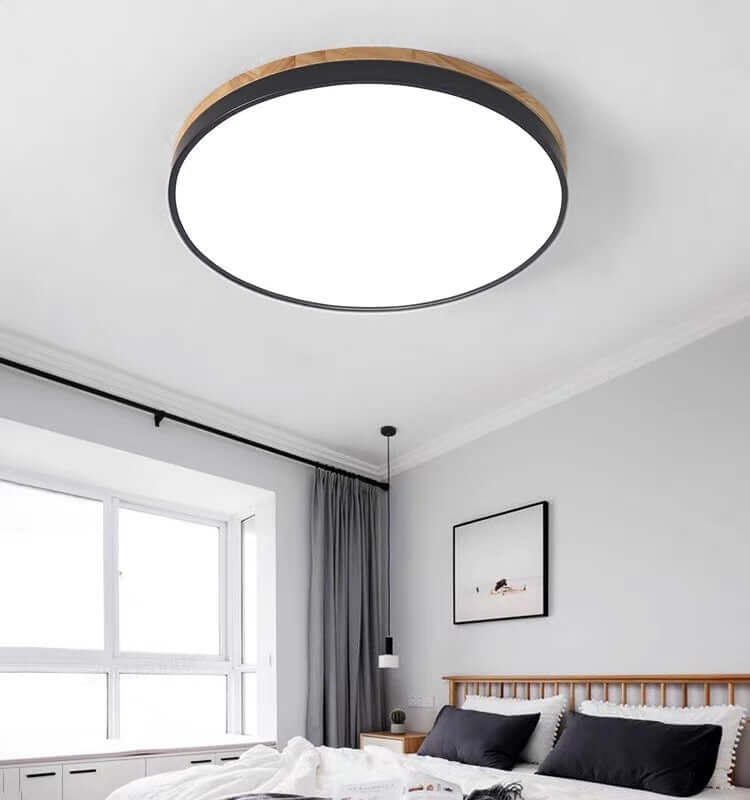 Royallure Wooden Round Flush Mount Ceiling Light – Elegant Natural Design, 15-Inch LED Compatible Fixture for Home Décor 10