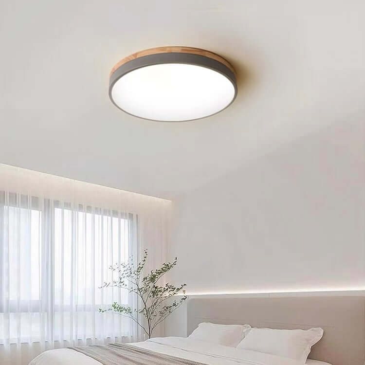 Royallure Wooden Round Flush Mount Ceiling Light – Elegant Natural Design, 15-Inch LED Compatible Fixture for Home Décor 2