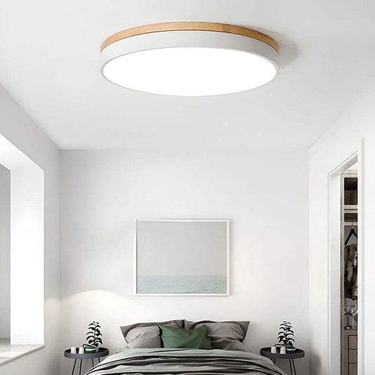 Royallure Wooden Round Flush Mount Ceiling Light – Elegant Natural Design, 15-Inch LED Compatible Fixture for Home Décor 4