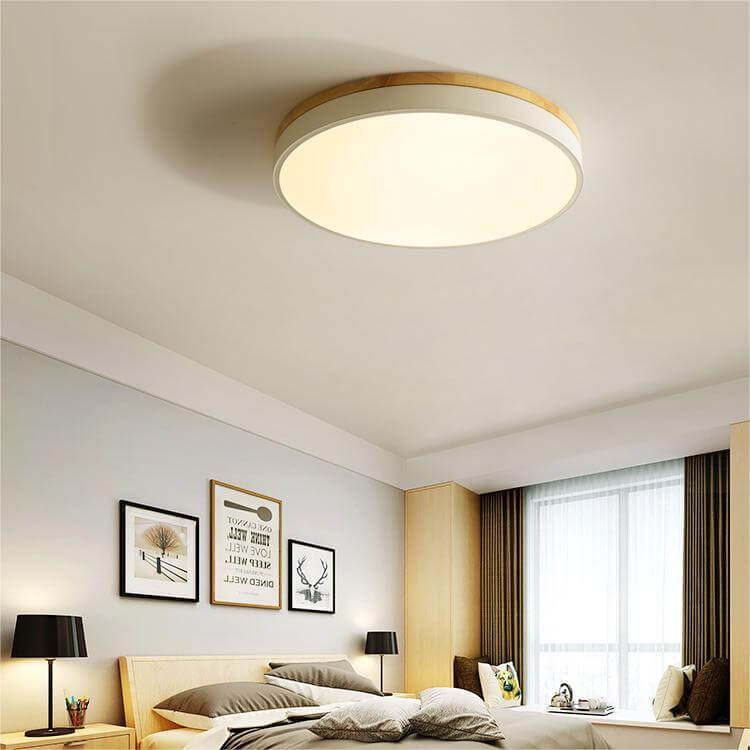 Royallure Wooden Round Flush Mount Ceiling Light – Elegant Natural Design, 15-Inch LED Compatible Fixture for Home Décor 5