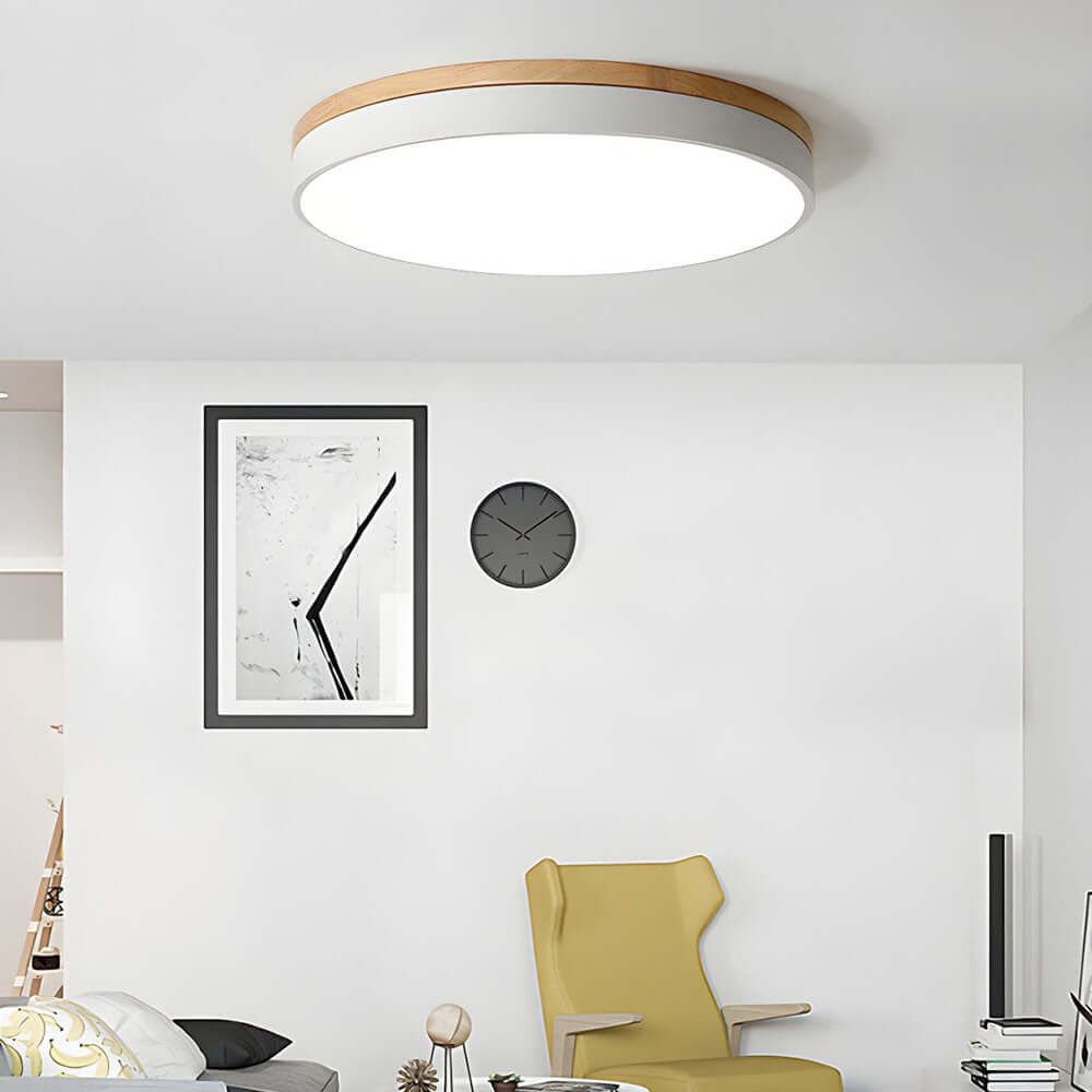 Royallure Wooden Round Flush Mount Ceiling Light – Elegant Natural Design, 15-Inch LED Compatible Fixture for Home Décor 7