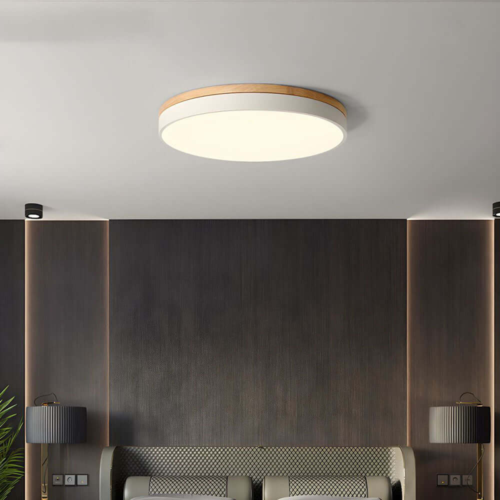 Royallure Wooden Round Flush Mount Ceiling Light – Elegant Natural Design, 15-Inch LED Compatible Fixture for Home Décor 8