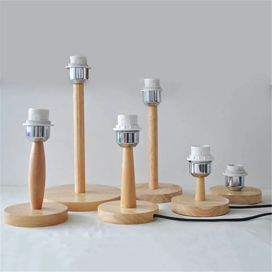 Royallure Wooden Table Lamp Holder with On/Off Switch – E27 Compatible Bedside Table Lamp for Bedroom and Desk Lighting 0