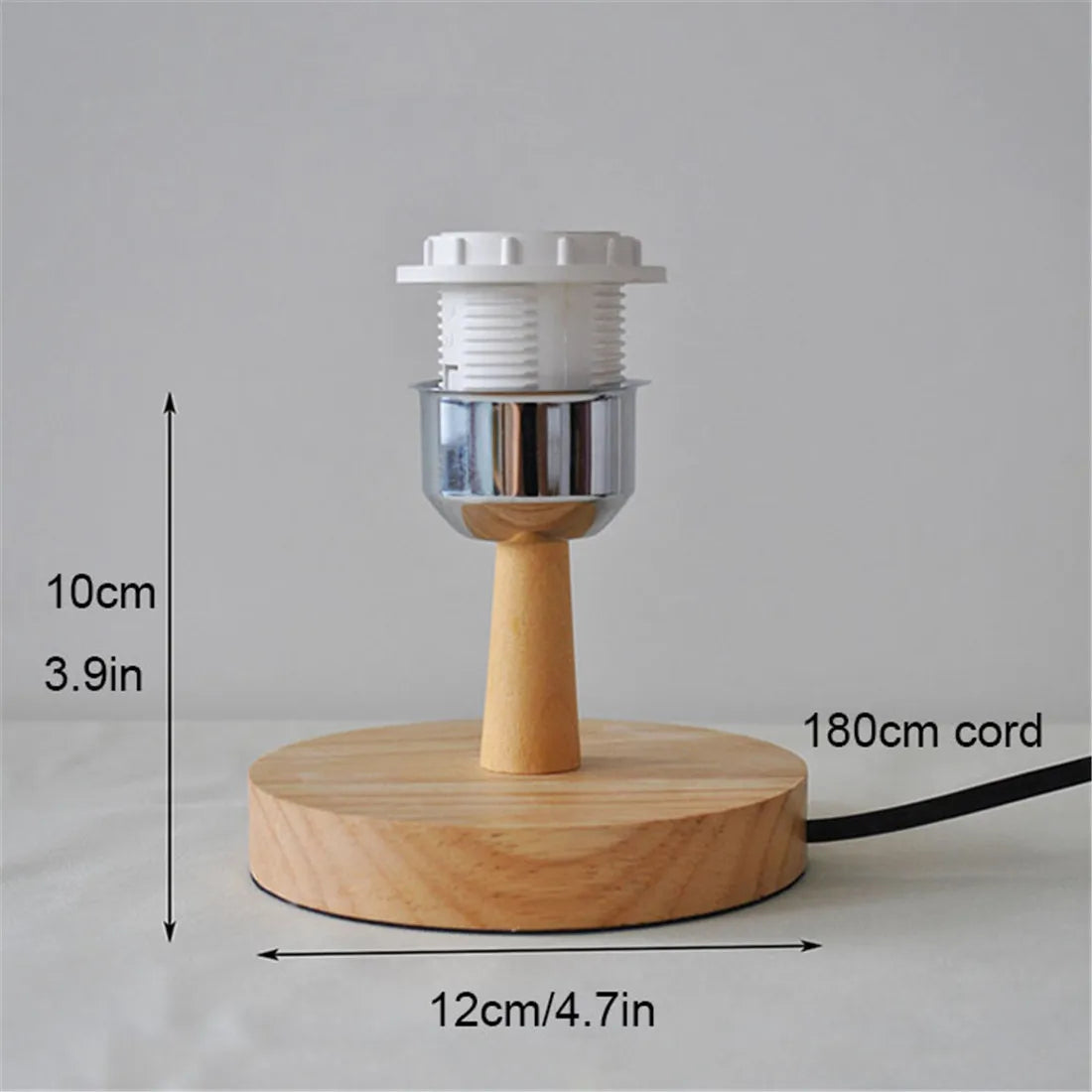 Royallure Wooden Table Lamp Holder with On/Off Switch – E27 Compatible Bedside Table Lamp for Bedroom and Desk Lighting 8