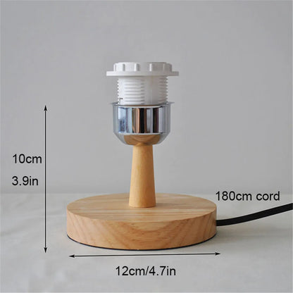 Royallure Wooden Table Lamp Holder with On/Off Switch – E27 Compatible Bedside Table Lamp for Bedroom and Desk Lighting 8