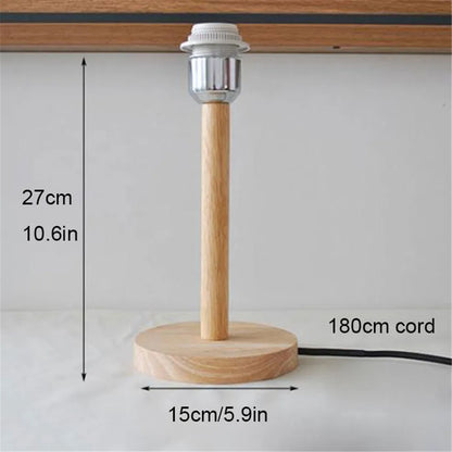 Royallure Wooden Table Lamp Holder with On/Off Switch – E27 Compatible Bedside Table Lamp for Bedroom and Desk Lighting 9