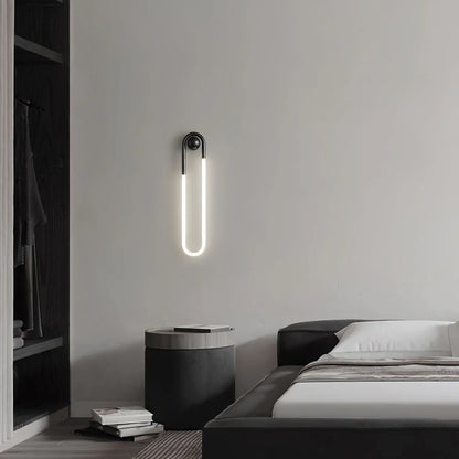 LuxRoyale Sculptural Loop Silhouette Wall Lamp in Brass Finish