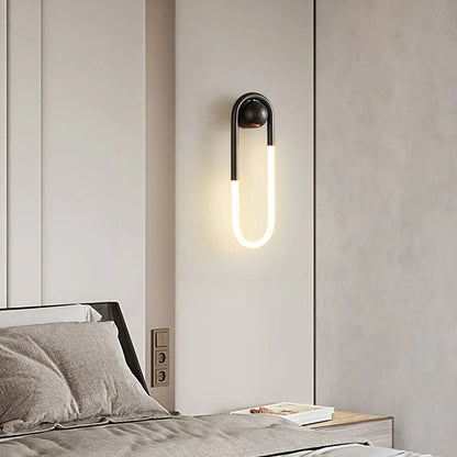 LuxRoyale Sculptural Loop Silhouette Wall Lamp in Brass Finish