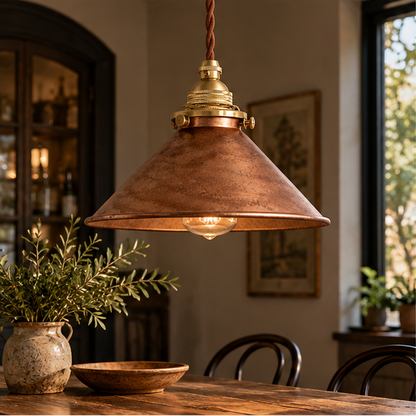 RoyaleGlow Industrial Vintage Conical Iron Pendant Lamp