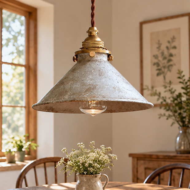 RoyaleGlow Industrial Vintage Conical Iron Pendant Lamp