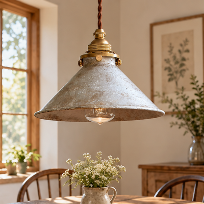 RoyaleGlow Industrial Vintage Conical Iron Pendant Lamp