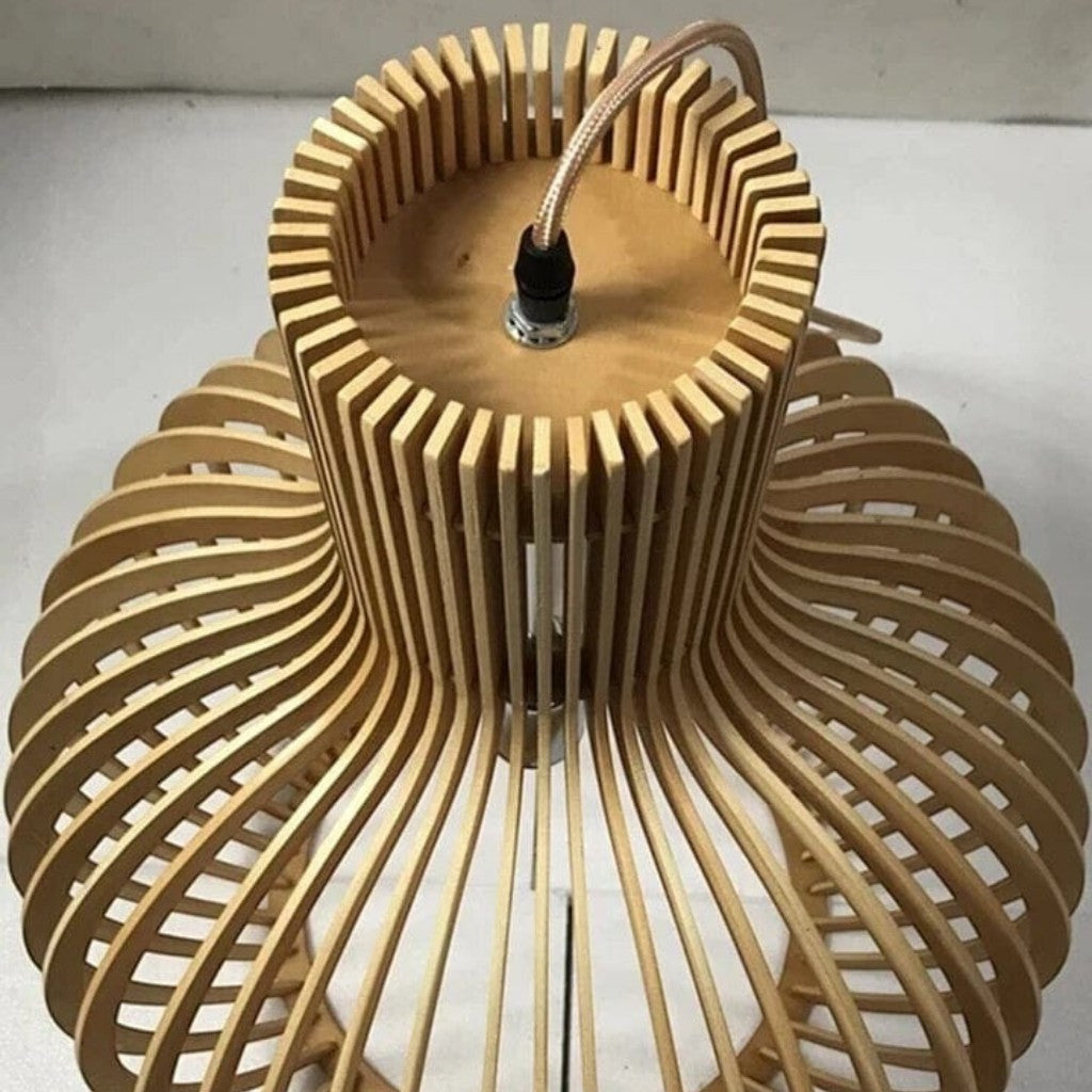 Rustic Wooden Cage Pendant Light 4