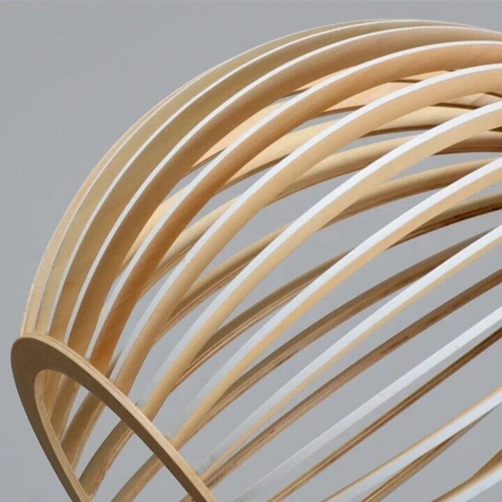 Rustic Wooden Cage Pendant Light 6