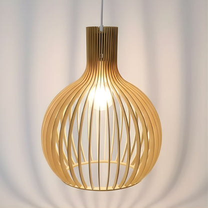 Rustic Wooden Cage Pendant Light 9
