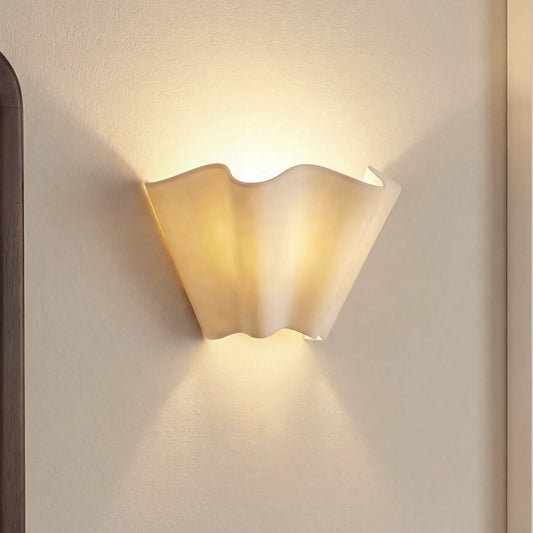 Rythlen Modern Ivory Floral Linen Wall Lamp 0